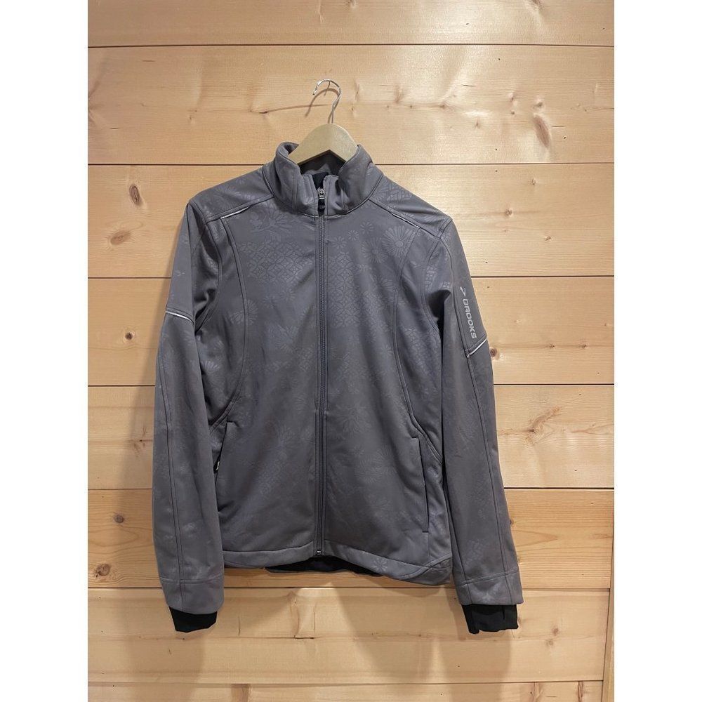 Brooks Running Jacket Women's Shelter Technology Gray Floral Large